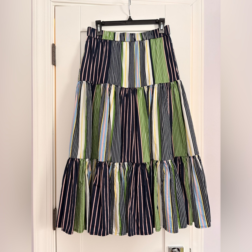Tory Burch Vibrant Cotton Striped Maxi Skirt